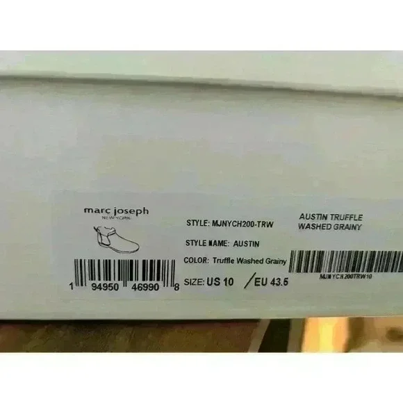 MJNY by Marc Joseph NY Austin Chelsea Boot Truffle Washed Grainy Sz 10 / EU 43.5 - Picture 9 of 9